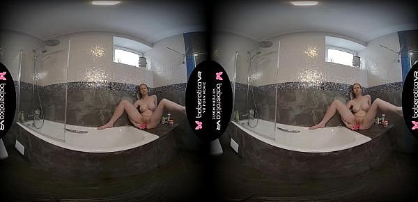  Solo girl with big boobs, Mirai is masturbating, in VR